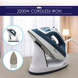 NNEDSZ Pursonic Electric Cordless Steam Iron Portable Corded Cordless 2200W Blue White