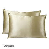 NNEDSZ Royal Comfort Mulberry Soft Silk Hypoallergenic Pillowcase Twin Pack 51 x 76cm - Champagne