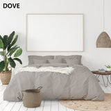 NNEDSZ Balmain 1000 Thread Count Hotel Grade Bamboo Cotton Quilt Cover Pillowcases Set - Queen - Dove