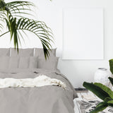 NNEDSZ Balmain 1000 Thread Count Hotel Grade Bamboo Cotton Quilt Cover Pillowcases Set - Queen - Dove