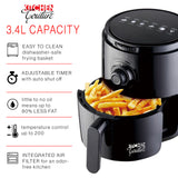 NNEDSZ Kitchen Couture Air Fryer Healthy Food No Oil Cooking Recipe 3.4L Capacity Black