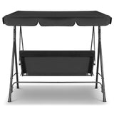 NNEDSZ Milano Outdoor Swing Bench Seat Chair Canopy Furniture 3 Seater Garden Hammock - Black