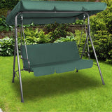 NNEDSZ Milano Outdoor Swing Bench Seat Chair Canopy Furniture 3 Seater Garden Hammock - Dark Green