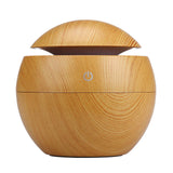 NNEDSZ Milano Ultrasonic USB Diffuser with 10 Aroma Oils Humidifier LED Light 130ml - Light Wood