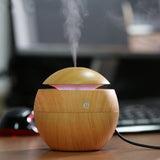 NNEDSZ Milano Ultrasonic USB Diffuser with 10 Aroma Oils Humidifier LED Light 130ml - Light Wood