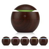 NNEDSZ Milano Ultrasonic USB Diffuser with 10 Aroma Oils Humidifier LED Light 130ml - Dark Wood