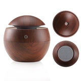 NNEDSZ Milano Ultrasonic USB Diffuser with 10 Aroma Oils Humidifier LED Light 130ml - Dark Wood