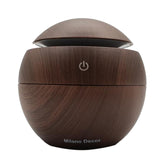 NNEDSZ Milano Ultrasonic USB Diffuser with 10 Aroma Oils Humidifier LED Light 130ml - Dark Wood