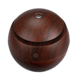 NNEDSZ Milano Ultrasonic USB Diffuser with 10 Aroma Oils Humidifier LED Light 130ml - Dark Wood
