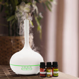 NNEDSZ Milano Supreme Ultrasonic 400ml Aromatherapy Humidifier Diffuser LED with 3 Oils - White