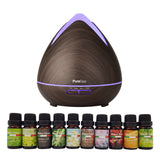 NNEDSZ Purespa Diffuser Set With 10 Pack Diffuser Oils Humidifier Aromatherapy - Dark Wood