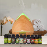 NNEDSZ Purespa Diffuser Set With 10 Pack Diffuser Oils Humidifier Aromatherapy - Light Wood