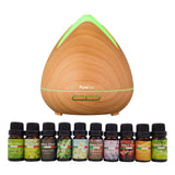 NNEDSZ Purespa Diffuser Set With 10 Pack Diffuser Oils Humidifier Aromatherapy - Light Wood