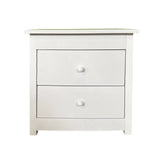 NNEDSZ Milano Decor Bedside Table Byron Bay White Storage Cabinet Bedroom - Two Pack - White