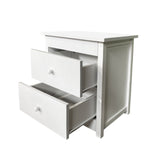 NNEDSZ Milano Decor Bedside Table Byron Bay White Storage Cabinet Bedroom - Two Pack - White