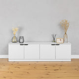 NNEDSZ BUCHAREST TV UNIT- WHITE - FLUTED - PULL BLACK
