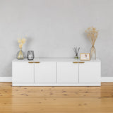 NNEDSZ BUCHAREST TV UNIT- WHITE - FLUTED - PULL BRASS
