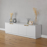 NNEDSZ BUCHAREST TV UNIT- WHITE - HAMPTONS - PULL BRASS