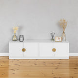 NNEDSZ BUCHAREST TV UNIT- WHITE - HAMPTONS - HALF MOON BRASS