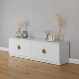 NNEDSZ BUCHAREST TV UNIT- WHITE - HAMPTONS - HALF MOON BRASS