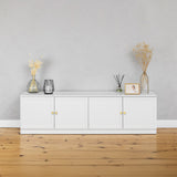 NNEDSZ BUCHAREST TV UNIT- WHITE - HAMPTONS - ROUND BRASS