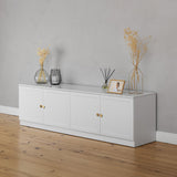 NNEDSZ BUCHAREST TV UNIT- WHITE - HAMPTONS - ROUND BRASS