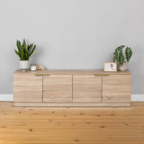 NNEDSZ BUCHAREST TV UNIT- NATURAL OAK - FLUTED - PULL BRASS