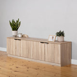 NNEDSZ BUCHAREST TV UNIT- NATURAL OAK - SLIM - PULL BLACK