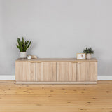 NNEDSZ BUCHAREST TV UNIT- NATURAL OAK - SLIM - PULL BRASS