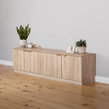NNEDSZ BUCHAREST TV UNIT- NATURAL OAK - SLIM - PULL BRASS