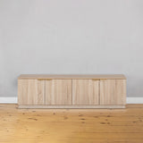 NNEDSZ BUCHAREST TV UNIT- NATURAL OAK - SLIM - PULL BRASS