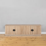 NNEDSZ BUCHAREST TV UNIT- NATURAL OAK - SLIM - HALF MOON BLACK