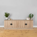 NNEDSZ BUCHAREST TV UNIT- NATURAL OAK - SLIM - HALF MOON BLACK