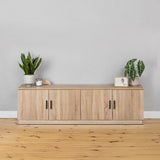 NNEDSZ BUCHAREST TV UNIT- NATURAL OAK - SLIM - OVAL BLACK