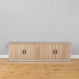 NNEDSZ BUCHAREST TV UNIT- NATURAL OAK - SLIM - OVAL BLACK