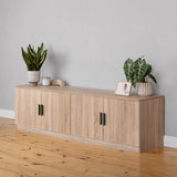 NNEDSZ BUCHAREST TV UNIT- NATURAL OAK - SLIM - OVAL BLACK