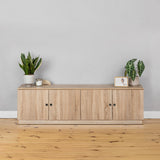 NNEDSZ BUCHAREST TV UNIT- NATURAL OAK - SLIM - ROUND BLACK