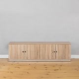 NNEDSZ BUCHAREST TV UNIT- NATURAL OAK - SLIM - ROUND BLACK
