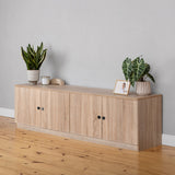 NNEDSZ BUCHAREST TV UNIT- NATURAL OAK - SLIM - ROUND BLACK