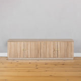 NNEDSZ BUCHAREST TV UNIT- NATURAL OAK - SLIM - ROUND BRASS