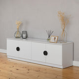 NNEDSZ BUCHAREST TV UNIT- WHITE - SLIM - HALF MOON BLACK