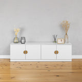 NNEDSZ BUCHAREST TV UNIT- WHITE - SLIM - HALF MOON BRASS