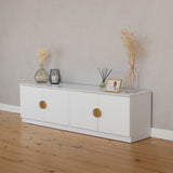NNEDSZ BUCHAREST TV UNIT- WHITE - SLIM - HALF MOON BRASS