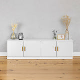 NNEDSZ BUCHAREST TV UNIT- WHITE - SLIM - OVAL BRASS