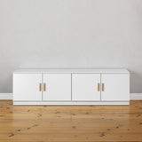 NNEDSZ BUCHAREST TV UNIT- WHITE - SLIM - OVAL BRASS