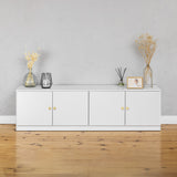 NNEDSZ BUCHAREST TV UNIT- WHITE - SLIM - ROUND BRASS