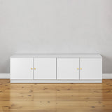 NNEDSZ BUCHAREST TV UNIT- WHITE - SLIM - ROUND BRASS