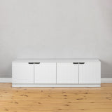 NNEDSZ BUCHAREST TV UNIT- WHITE - VJ PANEL - PULL BLACK