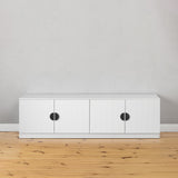 NNEDSZ BUCHAREST TV UNIT- WHITE - VJ PANEL - HALF MOON BLACK