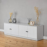 NNEDSZ BUCHAREST TV UNIT- WHITE - VJ PANEL - ROUND BLACK